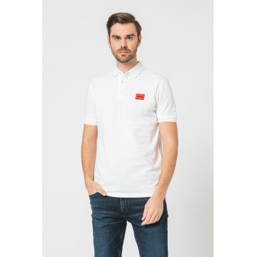 Tricou polo slim fit cu aplicatie logo Dereso