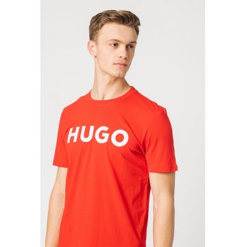 Tricou regular fit cu logo contrastant Dulivio