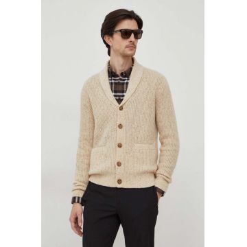 United Colors of Benetton cardigan din lana culoarea bej