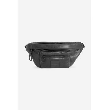 AllSaints borseta de piele Ronin culoarea negru