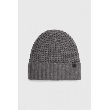 AllSaints caciula din amestec de lana culoarea gri, din tricot gros