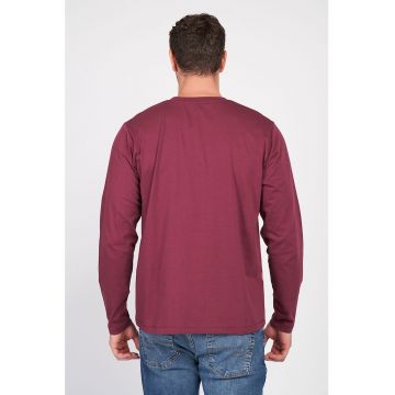 Bluza din bumbac cu decolteu henley