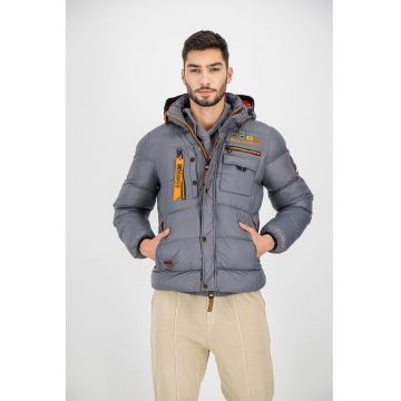 Geaca matlasata cu logo brodat Citernier - Gri deschis