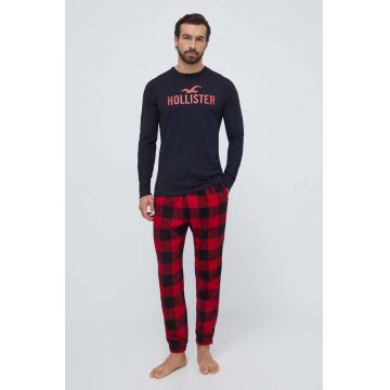 Hollister Co. pijama barbati, culoarea rosu, modelator