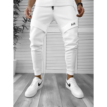 Pantaloni de trening albi conici 12360 Z1