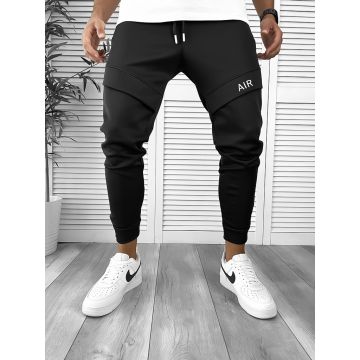 Pantaloni de trening negri conici 12360 U4-1