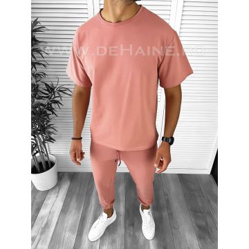 Trening barbati roz pantaloni + tricou oversize B7984 P20-1.1