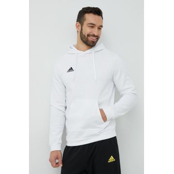 adidas Performance bluză bărbați, culoarea alb, cu glugă, uni HG6302