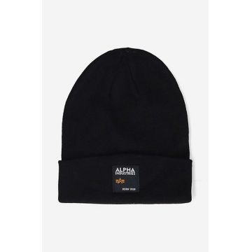 Alpha Industries căciulă Label Beanie culoarea negru 118934.03-black