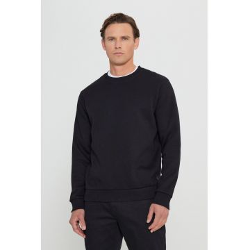 Bluza de trening cu decolteu la baza gatului si model uni