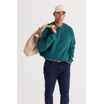 Bluza de trening cu maneci cazute si decolteu la baza gatului