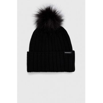 Converse caciula din amestec de lana culoarea negru, din tricot gros