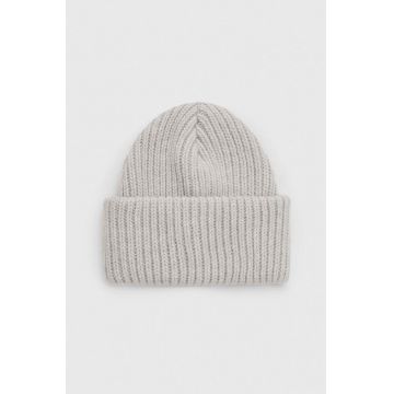 Houdini caciula Big culoarea gri, de lana, din tricot gros