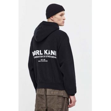 Karl Kani bluza barbati, culoarea negru, cu glugă, cu imprimeu