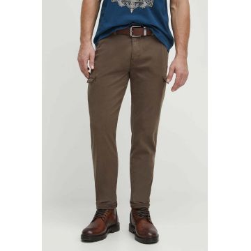 Medicine pantaloni barbati, culoarea verde, cu fason cargo