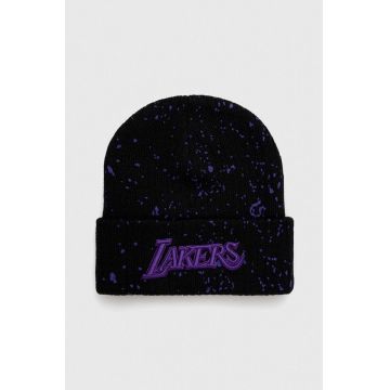 Mitchell&Ness caciula LOS ANGELES LAKERS culoarea negru, din tricot gros
