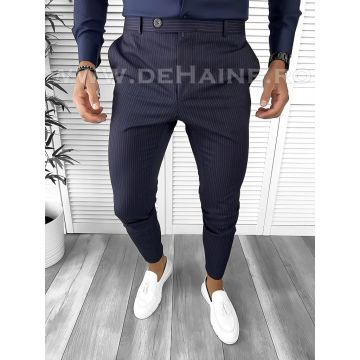 Pantaloni barbati eleganti regular fit bleumarin B9147 P18-4.2