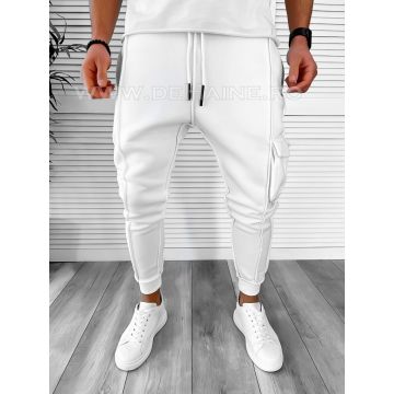 Pantaloni de trening albi conici K156 P20-5.3