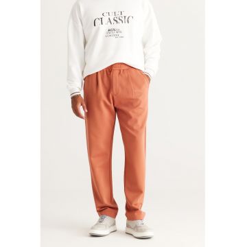 Pantaloni de trening relaxed fit cu buzunare laterale - Portocaliu