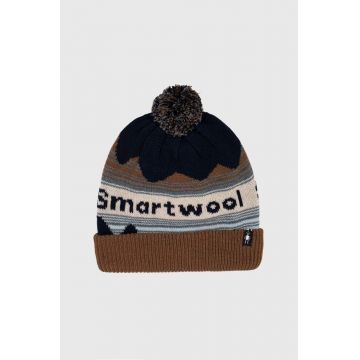Smartwool caciula din amestec de lana culoarea maro, din tricot gros