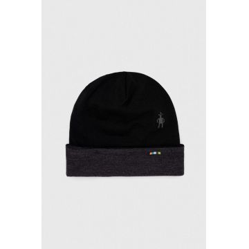 Smartwool caciula Thermal Merino culoarea negru, de lana, din tesatura neteda