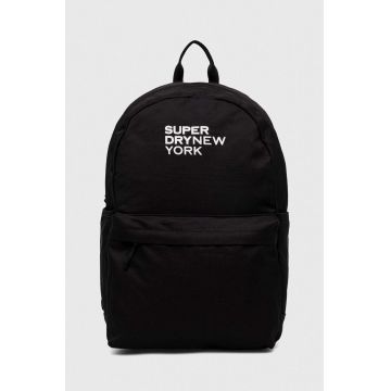 Superdry rucsac culoarea negru, mare, cu imprimeu