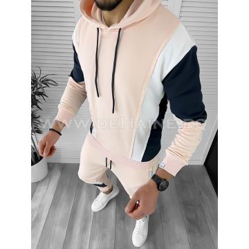 Trening barbati roz pudra pantaloni + hanorac K154 P19-1.3