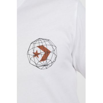 Tricou din bumbac cu imprimeu logo si grafic