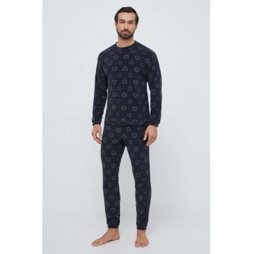 United Colors of Benetton pijama barbati, culoarea gri, modelator