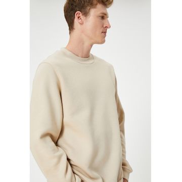Bluza de trening din amestec de bumbac cu decolteu la baza gatului