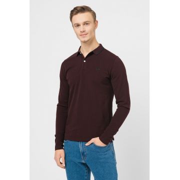 Bluza polo de bumbac cu aspect de pique Vintage Tipped