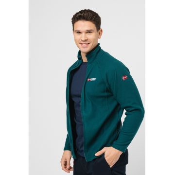Bluza sport din fleece cu fermoar si maneci raglanTug - Verde englez