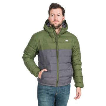 Geaca impermeabila cu gluga si vatelina Oskar - Gri carbune/Kaki