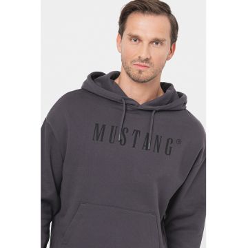 Hanorac cu imprimeu logo si buzunar kangaroo