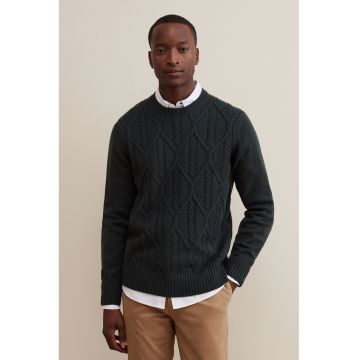 Pulover din amestec de lana cu model torsade