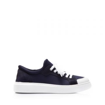 Sneakers bărbati din piele naturală, Leofex - Mostră Paul blue strech velur