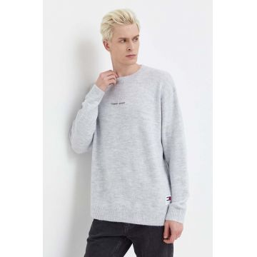 Tommy Jeans pulover bărbați, culoarea gri DM0DM18360