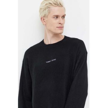 Tommy Jeans pulover bărbați, culoarea negru DM0DM18360