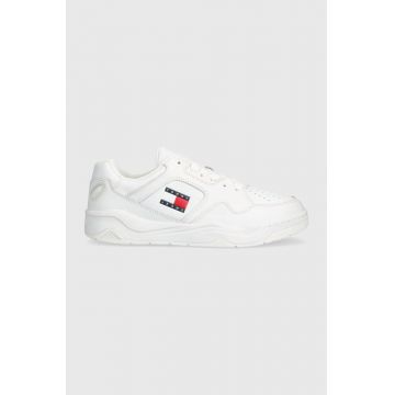 Tommy Jeans sneakers TJM LEATHER OUTSOLE COLOR culoarea alb, EM0EM01350
