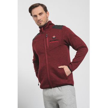 Jacheta cu fermoar si logo Tavid - Visiniu/Negru