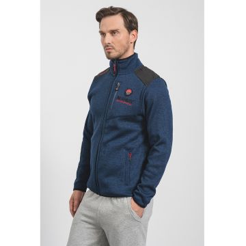 Jacheta cu fermoar si logo Tavid - Negru/Bleumarin