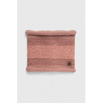 Jail Jam fular din amestec de lana culoarea roz, modelator