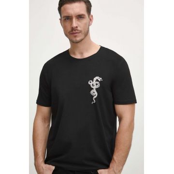 Medicine tricou din bumbac barbati, culoarea negru, cu imprimeu