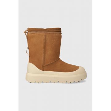 UGG cizme de zapada din piele intoarsa Classic Short Weather Hybrid barbati, culoarea maro, 1143992 UGG cizme de zapada din piele intoarsa Classic Short Weather Hybrid barbati, culoarea maro, 1143992