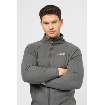 Bluza sport din fleece cu fermoar si maneci raglanTug - Gri inchis
