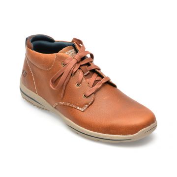 Ghete SKECHERS maro, HARPER, din piele naturala