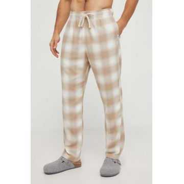 Hollister Co. pantaloni de pijama barbati, culoarea maro, modelator
