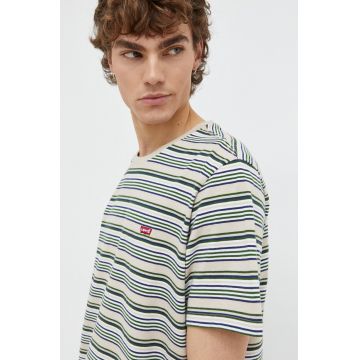 Levi's tricou din bumbac barbati, culoarea bej, neted