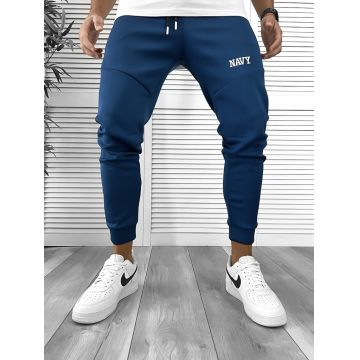 Pantaloni de trening albastri silon conici 12376 D2-5.2