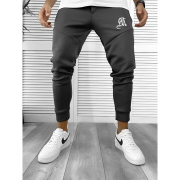 Pantaloni de trening gri inchis   silon   conici 12375 37-3.1